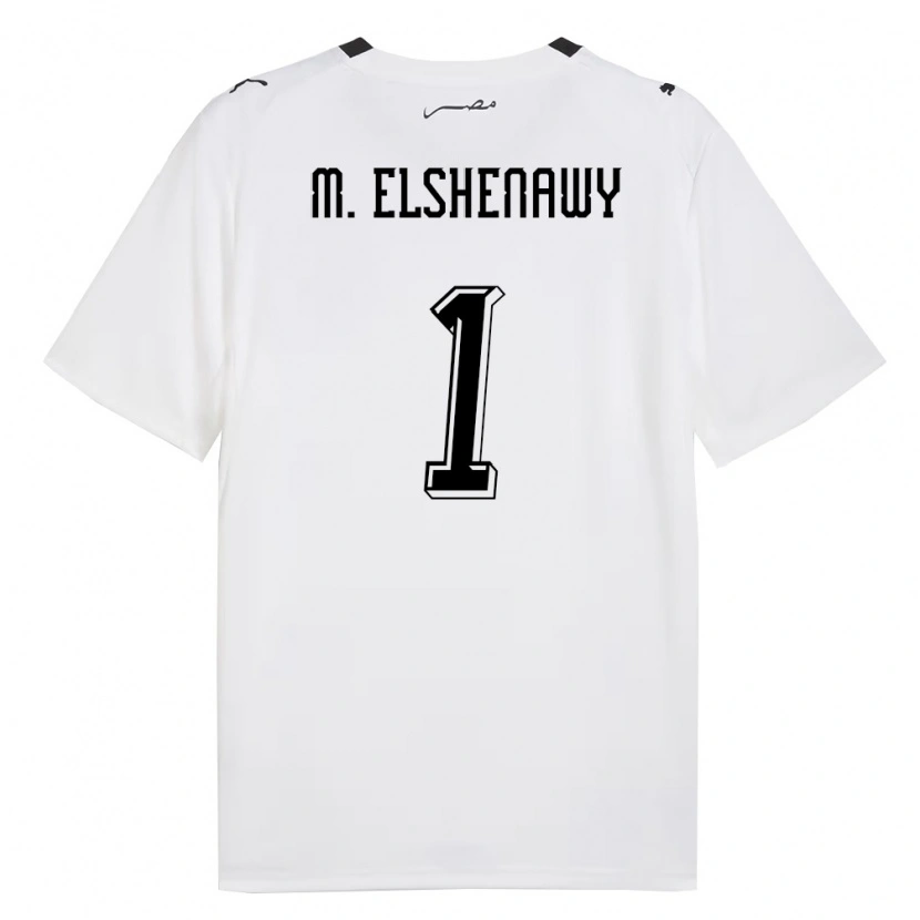 Danxen Mujer Camiseta Egipto Mohamed El Shenawy #1 Blanco Gris Negro 2ª Equipación 26-28 La Camisa México