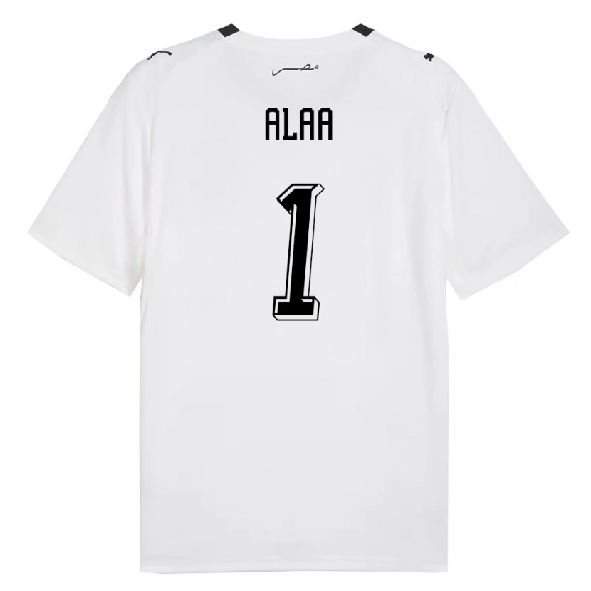 Danxen Mujer Camiseta Egipto Hamza Alaa #1 Blanco Gris Negro 2ª Equipación 26-28 La Camisa México