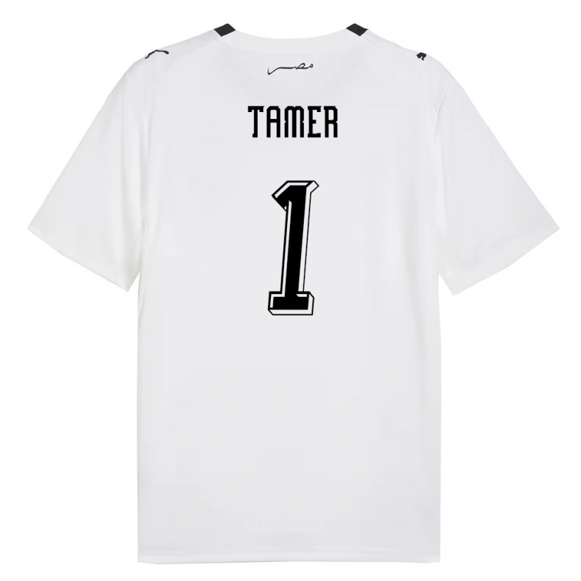 Danxen Mujer Camiseta Egipto Abdelmonem Tamer #1 Blanco Gris Negro 2ª Equipación 26-28 La Camisa México