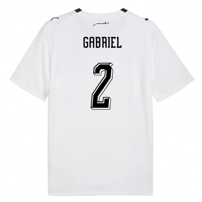 Danxen Mujer Camiseta Egipto Tebo Gabriel #2 Blanco Gris Negro 2ª Equipación 26-28 La Camisa México