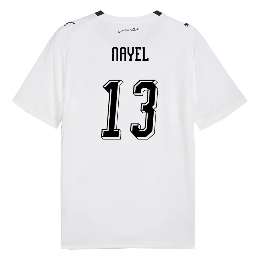 Danxen Mujer Camiseta Egipto Ahmed Nayel #13 Blanco Gris Negro 2ª Equipación 26-28 La Camisa México