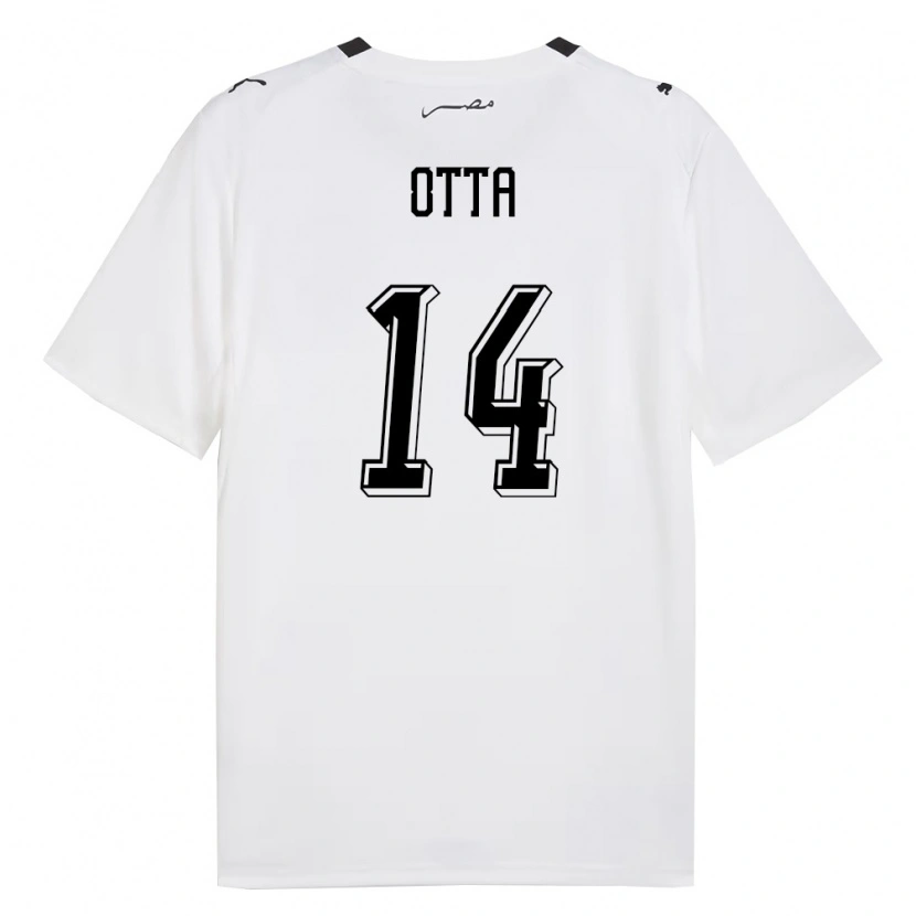 Danxen Mujer Camiseta Egipto Otta #14 Blanco Gris Negro 2ª Equipación 26-28 La Camisa México
