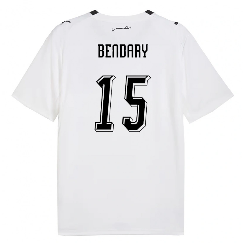Danxen Mujer Camiseta Egipto Mohamed Bendary #15 Blanco Gris Negro 2ª Equipación 26-28 La Camisa México