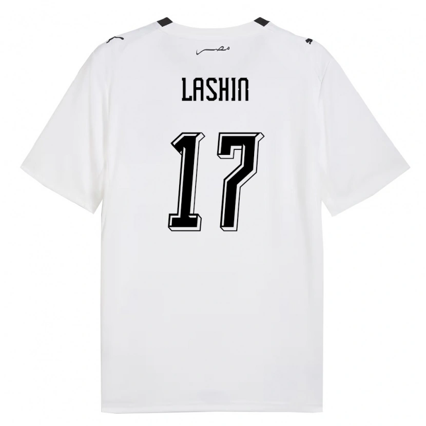 Danxen Mujer Camiseta Egipto Mohanad Lasheen #17 Blanco Gris Negro 2ª Equipación 26-28 La Camisa México