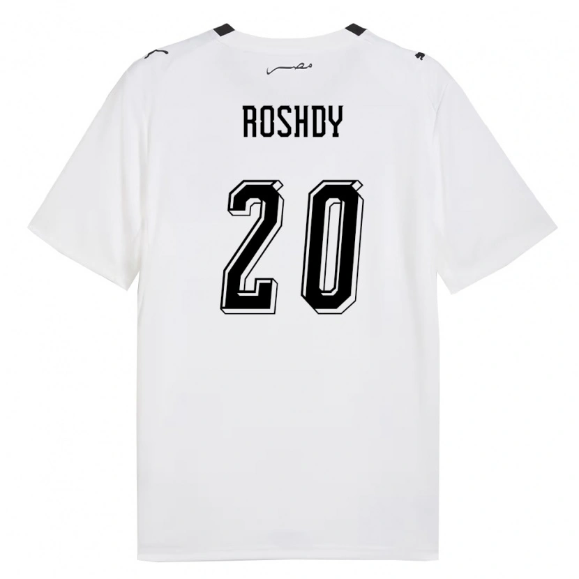 Danxen Mujer Camiseta Egipto Anas Roshdy #20 Blanco Gris Negro 2ª Equipación 26-28 La Camisa México