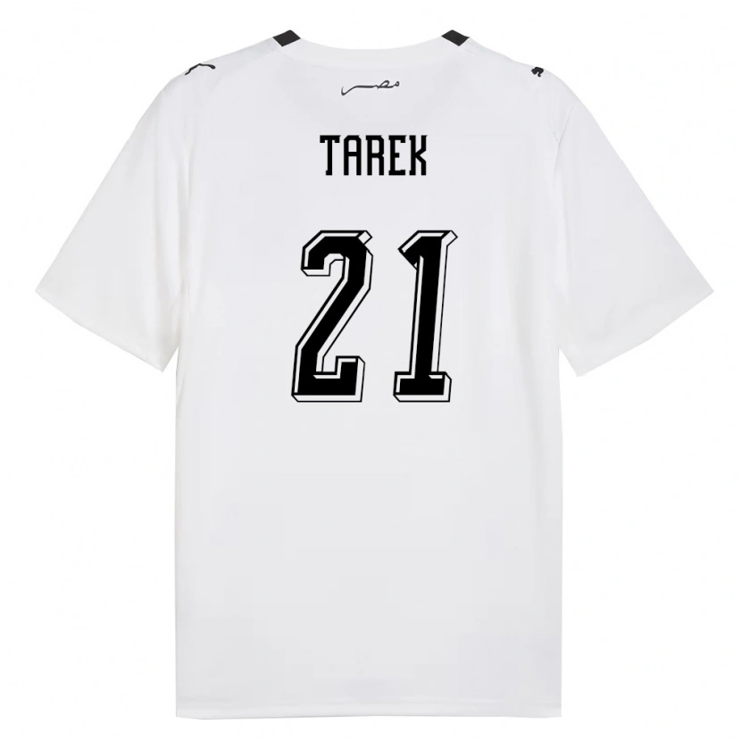 Danxen Mujer Camiseta Egipto Mohamed Tarek #21 Blanco Gris Negro 2ª Equipación 26-28 La Camisa México