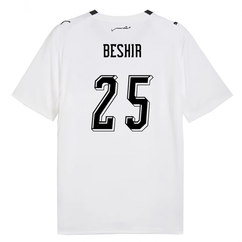 Danxen Mujer Camiseta Egipto Ahmed Beshir #25 Blanco Gris Negro 2ª Equipación 26-28 La Camisa México