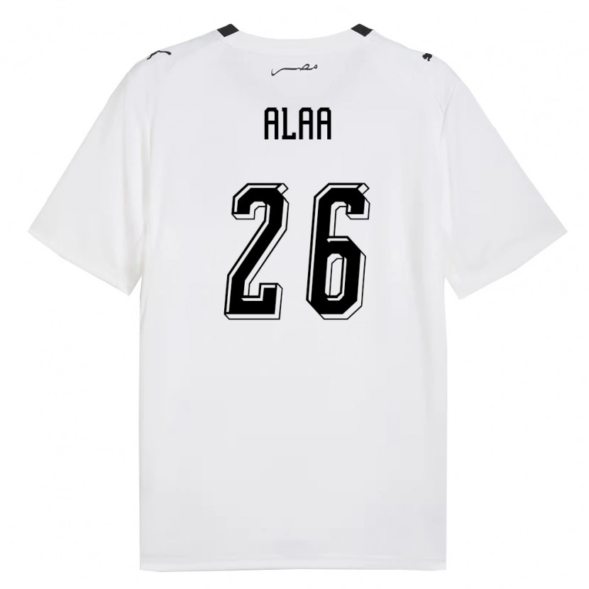 Danxen Mujer Camiseta Egipto Mohamed Alaa #26 Blanco Gris Negro 2ª Equipación 26-28 La Camisa México