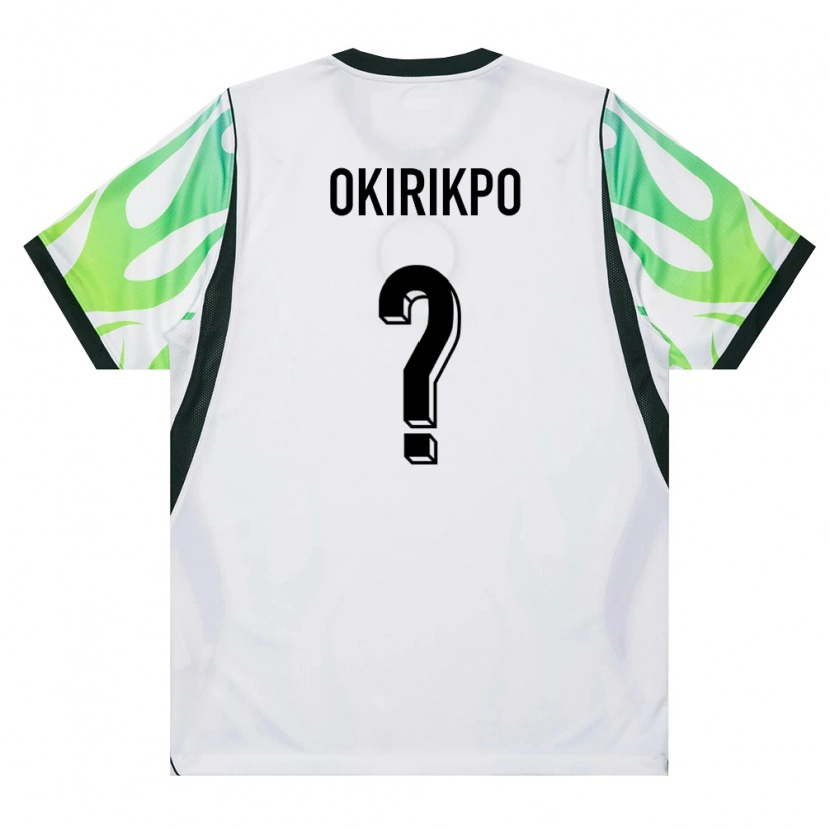 Danxen Mujer Camiseta Nigeria Hezekiah Okirikpo #0 Blanco Verde 2ª Equipación 26-28 La Camisa México