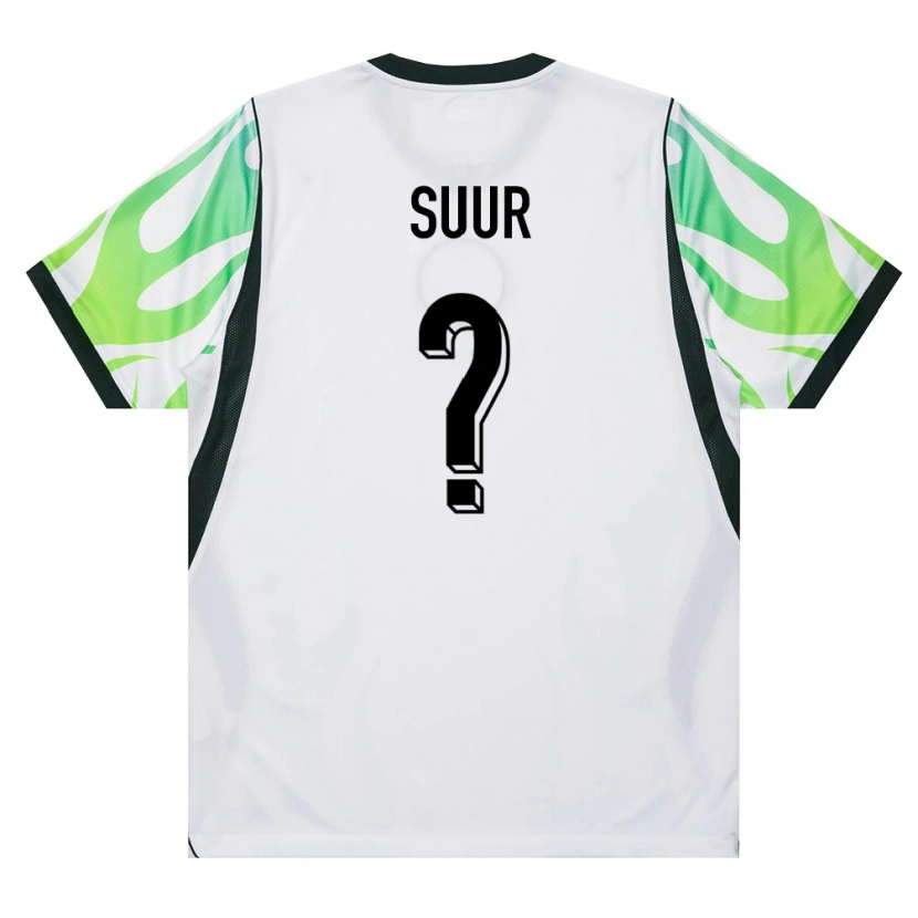 Danxen Mujer Camiseta Nigeria Kumaga Suur #0 Blanco Verde 2ª Equipación 26-28 La Camisa México