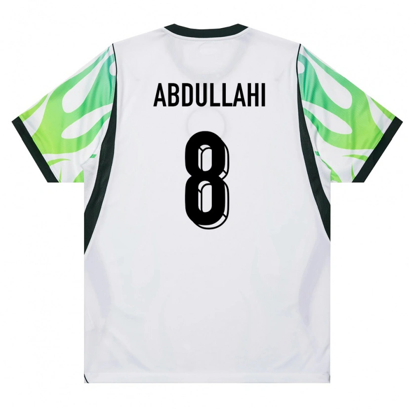 Danxen Mujer Camiseta Nigeria Abubakar Abdullahi #8 Blanco Verde 2ª Equipación 26-28 La Camisa México