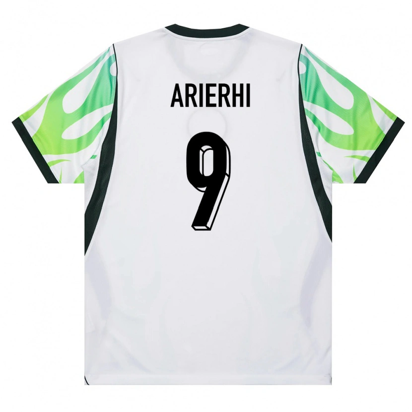Danxen Mujer Camiseta Nigeria Kparobo Arierhi #9 Blanco Verde 2ª Equipación 26-28 La Camisa México