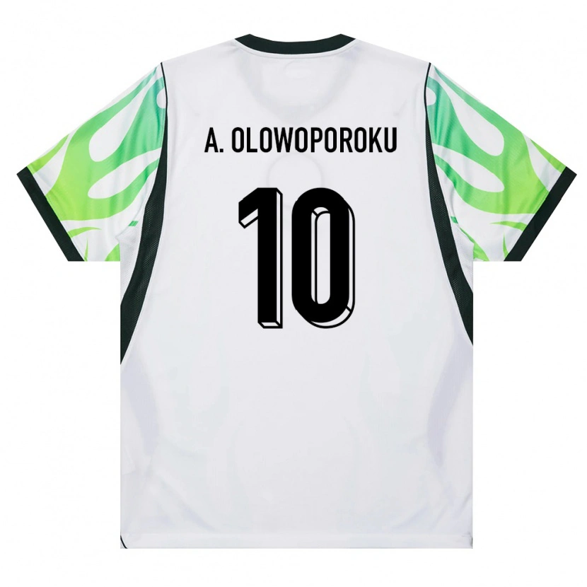 Danxen Mujer Camiseta Nigeria Ifeoluwa Adewale Olowoporoku #10 Blanco Verde 2ª Equipación 26-28 La Camisa México