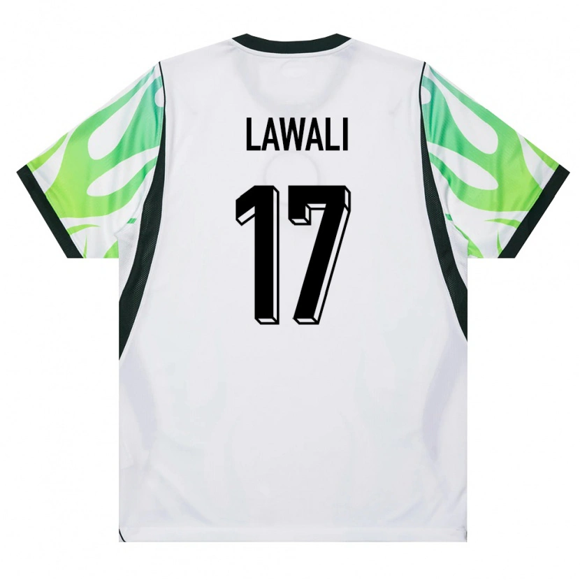 Danxen Mujer Camiseta Nigeria Sulaiman Lawali #17 Blanco Verde 2ª Equipación 26-28 La Camisa México