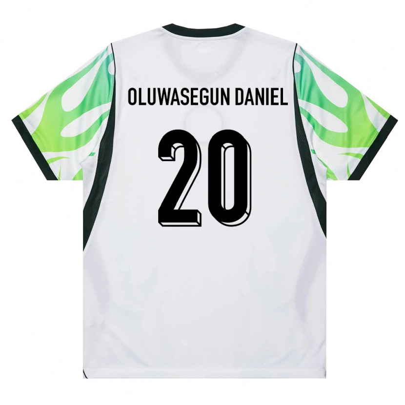 Danxen Mujer Camiseta Nigeria Favour Oluwasegun Daniel #20 Blanco Verde 2ª Equipación 26-28 La Camisa México
