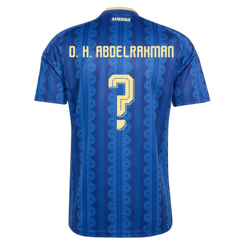 Danxen Mujer Camiseta Suecia Osman Haroun Abdelrahman #0 Azul Amarillo Marino 2ª Equipación 26-28 La Camisa México