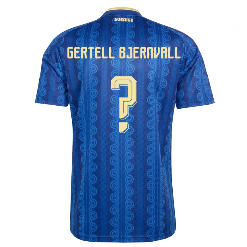 Danxen Mujer Camiseta Suecia Felix Gertell Bjernvall #0 Azul Amarillo Marino 2ª Equipación 26-28 La Camisa México