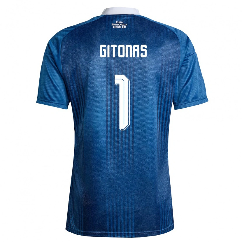 Danxen Mujer Camiseta Grecia Christos Gitonas #1 Marino Azul Blanco 2ª Equipación 26-28 La Camisa México