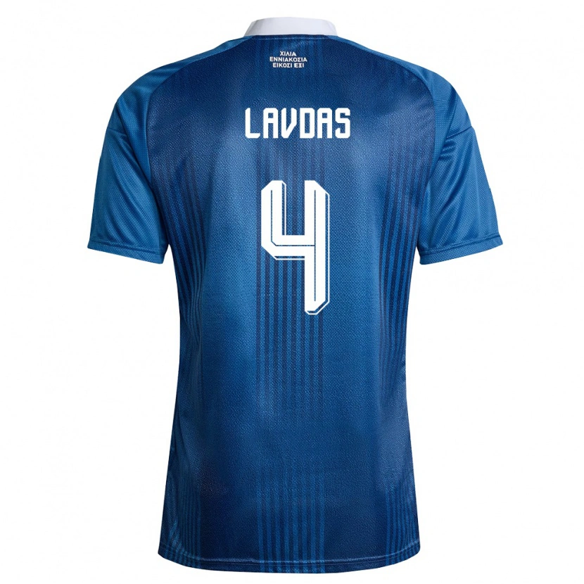 Danxen Mujer Camiseta Grecia Vasilios Lavdas #4 Marino Azul Blanco 2ª Equipación 26-28 La Camisa México