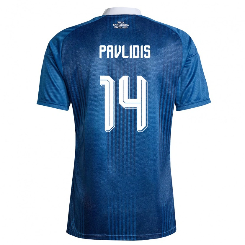 Danxen Mujer Camiseta Grecia Vangelis Pavlidis #14 Marino Azul Blanco 2ª Equipación 26-28 La Camisa México