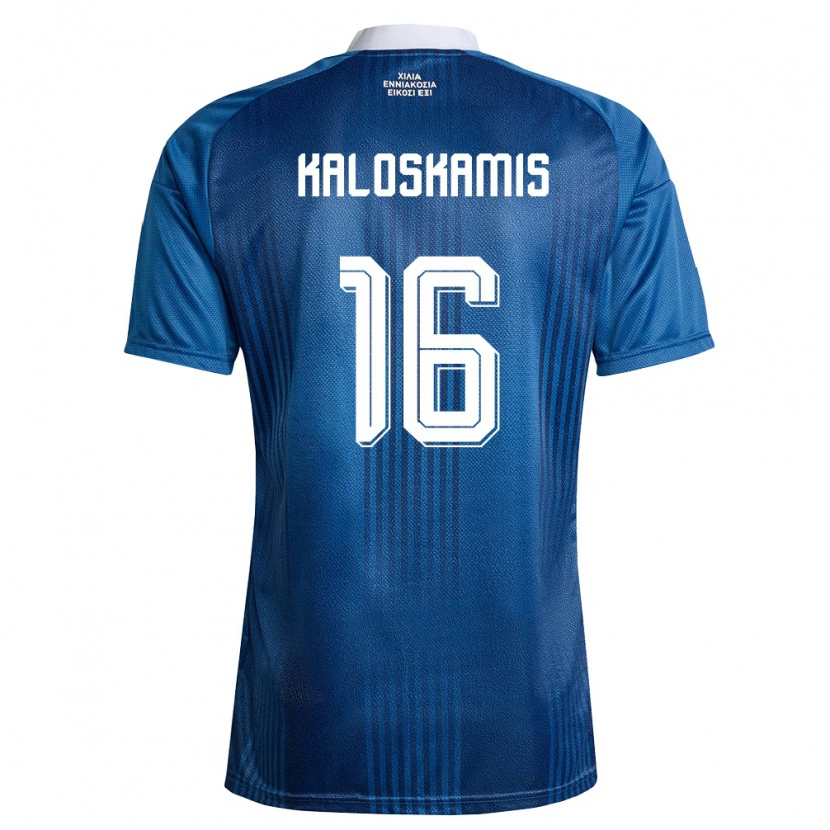 Danxen Mujer Camiseta Grecia Nektarios Kaloskamis #16 Marino Azul Blanco 2ª Equipación 26-28 La Camisa México
