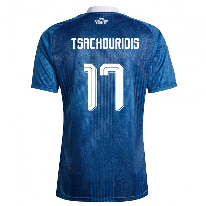 Danxen Mujer Camiseta Grecia Orestis Tsachouridis #17 Marino Azul Blanco 2ª Equipación 26-28 La Camisa México