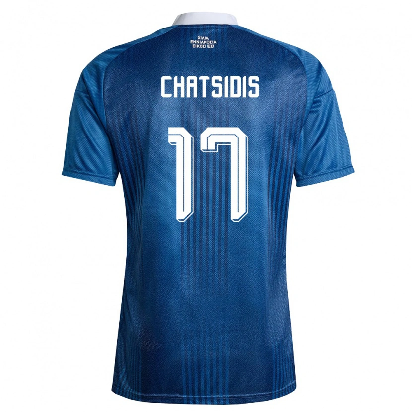 Danxen Mujer Camiseta Grecia Dimitrios Chatsidis #17 Marino Azul Blanco 2ª Equipación 26-28 La Camisa México