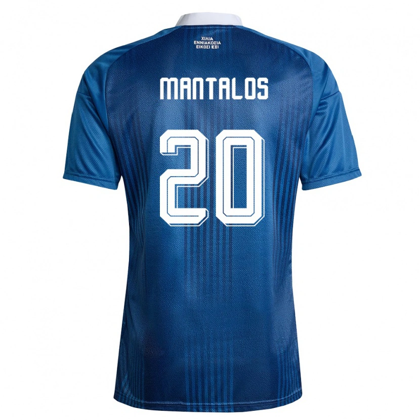 Danxen Mujer Camiseta Grecia Petros Mantalos #20 Marino Azul Blanco 2ª Equipación 26-28 La Camisa México