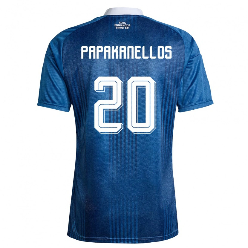 Danxen Mujer Camiseta Grecia Antonis Papakanellos #20 Marino Azul Blanco 2ª Equipación 26-28 La Camisa México