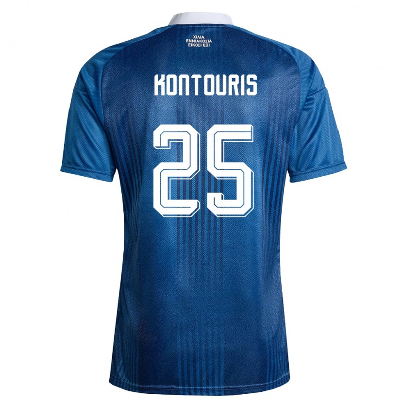 Danxen Mujer Camiseta Grecia Sotiris Kontouris #25 Marino Azul Blanco 2ª Equipación 26-28 La Camisa México