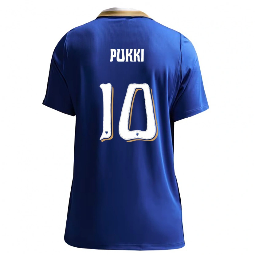 Danxen Mujer Camiseta Finlandia Teemu Pukki #10 Azul Blanco 2ª Equipación 26-28 La Camisa México