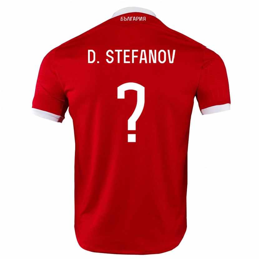 Danxen Mujer Camiseta Bulgaria Dimitar Stefanov #0 Rojo Blanco 2ª Equipación 26-28 La Camisa México