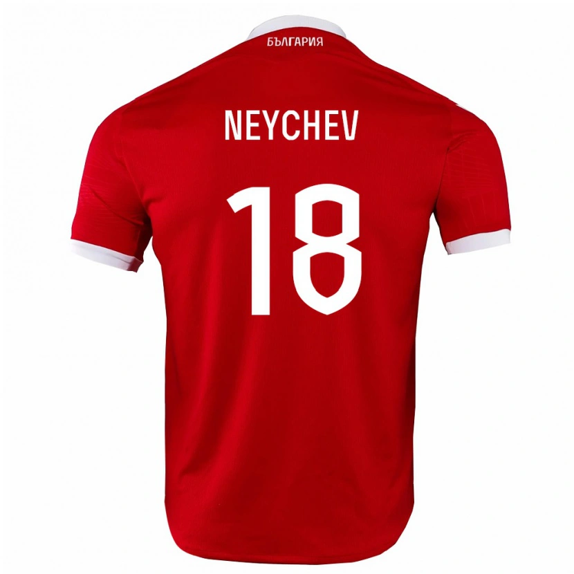 Danxen Mujer Camiseta Bulgaria Nikola Neychev #18 Rojo Blanco 2ª Equipación 26-28 La Camisa México