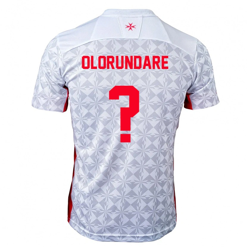 Danxen Mujer Camiseta Malta Elijah Olorundare #0 Gris Blanco Rojo 2ª Equipación 26-28 La Camisa México