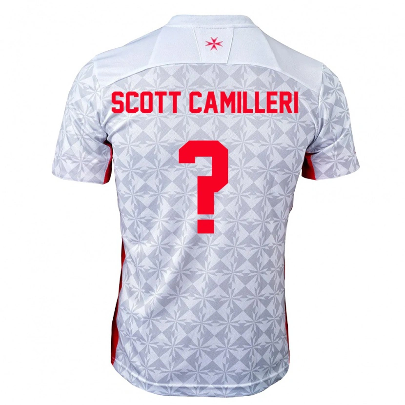 Danxen Mujer Camiseta Malta Scott Camilleri #0 Gris Blanco Rojo 2ª Equipación 26-28 La Camisa México