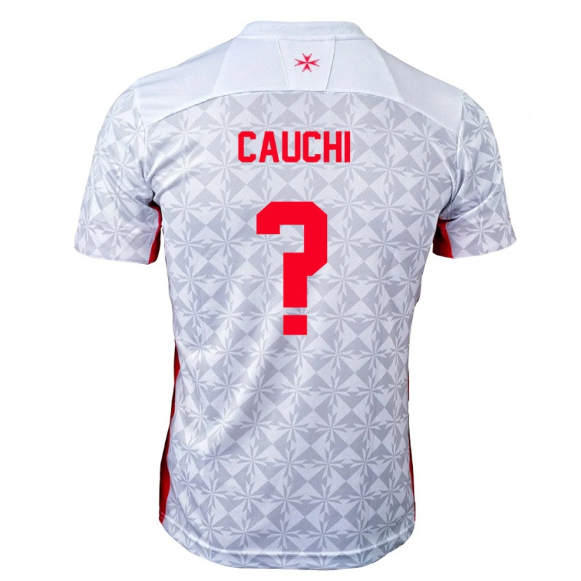 Danxen Mujer Camiseta Malta Gianluca Cauchi #0 Gris Blanco Rojo 2ª Equipación 26-28 La Camisa México
