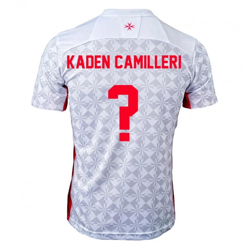 Danxen Mujer Camiseta Malta Kaden Camilleri #0 Gris Blanco Rojo 2ª Equipación 26-28 La Camisa México
