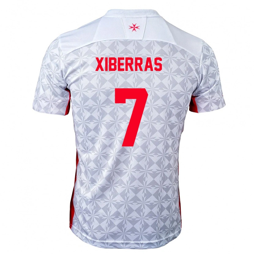 Danxen Mujer Camiseta Malta Shaun Xiberras #7 Gris Blanco Rojo 2ª Equipación 26-28 La Camisa México
