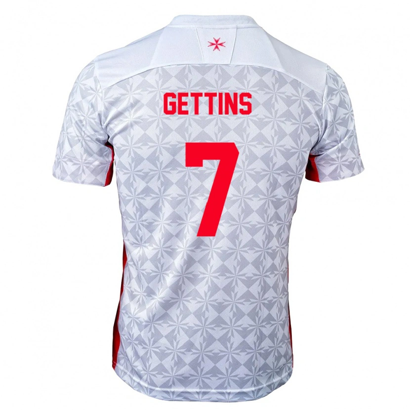 Danxen Mujer Camiseta Malta Harry Gettins #7 Gris Blanco Rojo 2ª Equipación 26-28 La Camisa México
