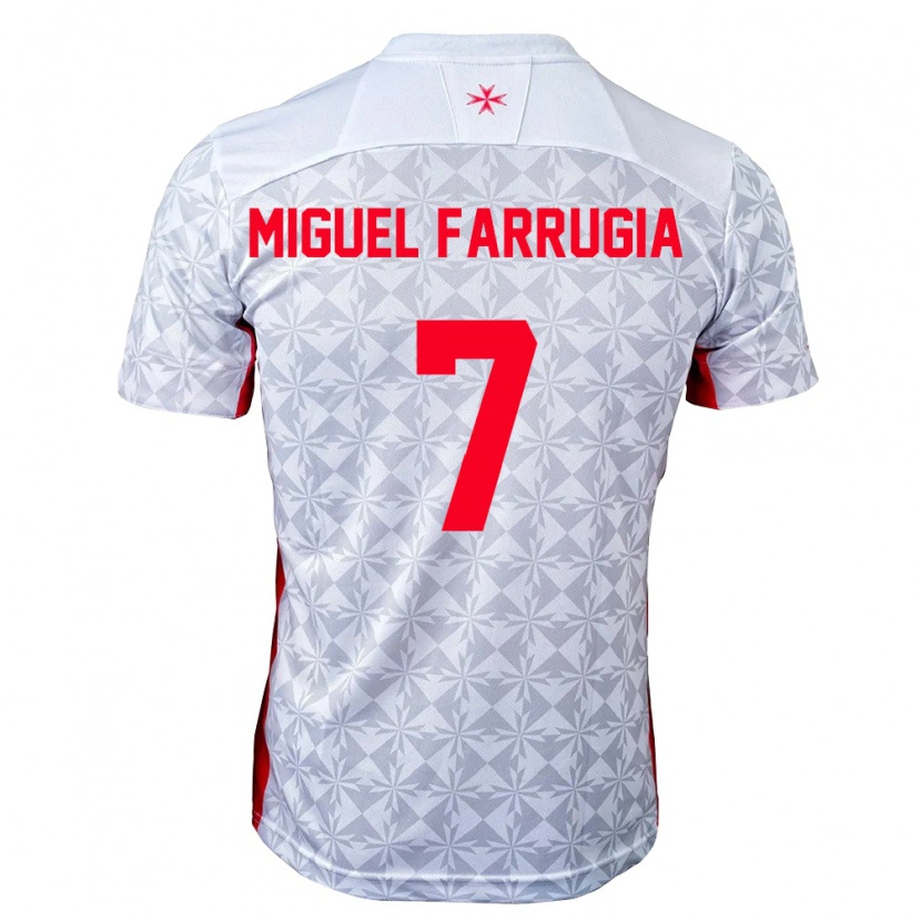 Danxen Mujer Camiseta Malta Miguel Farrugia #7 Gris Blanco Rojo 2ª Equipación 26-28 La Camisa México