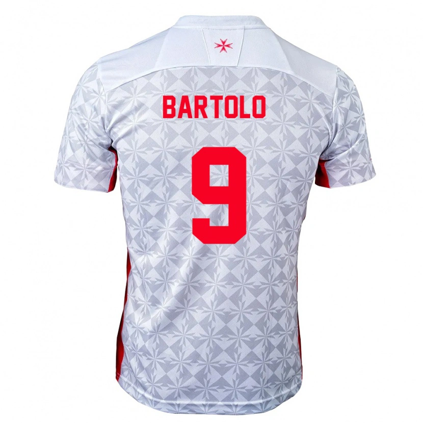 Danxen Mujer Camiseta Malta Kai Bartolo #9 Gris Blanco Rojo 2ª Equipación 26-28 La Camisa México