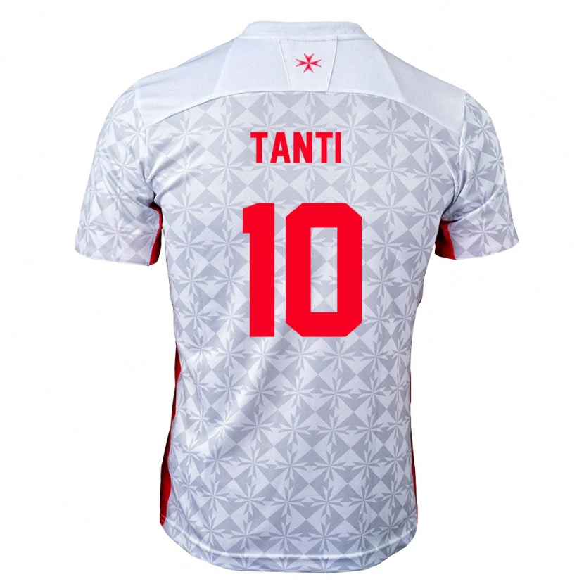 Danxen Mujer Camiseta Malta Caden Tanti #10 Gris Blanco Rojo 2ª Equipación 26-28 La Camisa México