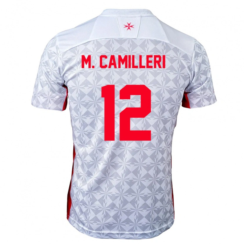 Danxen Mujer Camiseta Malta Miguel Camilleri #12 Gris Blanco Rojo 2ª Equipación 26-28 La Camisa México