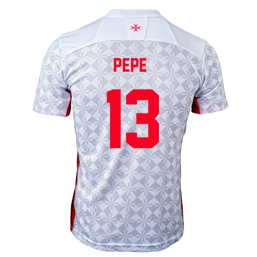Danxen Mujer Camiseta Malta Enrico Pepe #13 Gris Blanco Rojo 2ª Equipación 26-28 La Camisa México