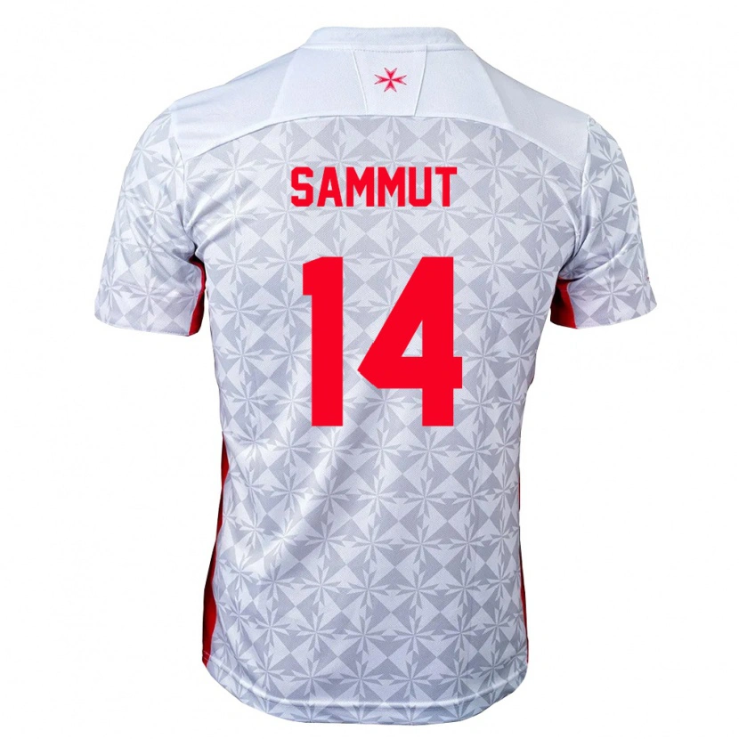 Danxen Mujer Camiseta Malta Danny Sammut #14 Gris Blanco Rojo 2ª Equipación 26-28 La Camisa México