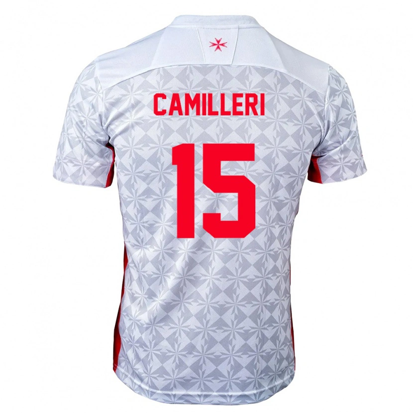 Danxen Mujer Camiseta Malta Jack Camilleri #15 Gris Blanco Rojo 2ª Equipación 26-28 La Camisa México