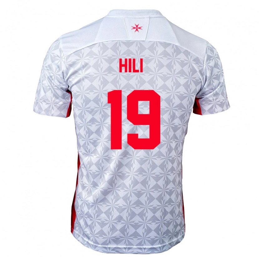 Danxen Mujer Camiseta Malta Benjamin Hili #19 Gris Blanco Rojo 2ª Equipación 26-28 La Camisa México