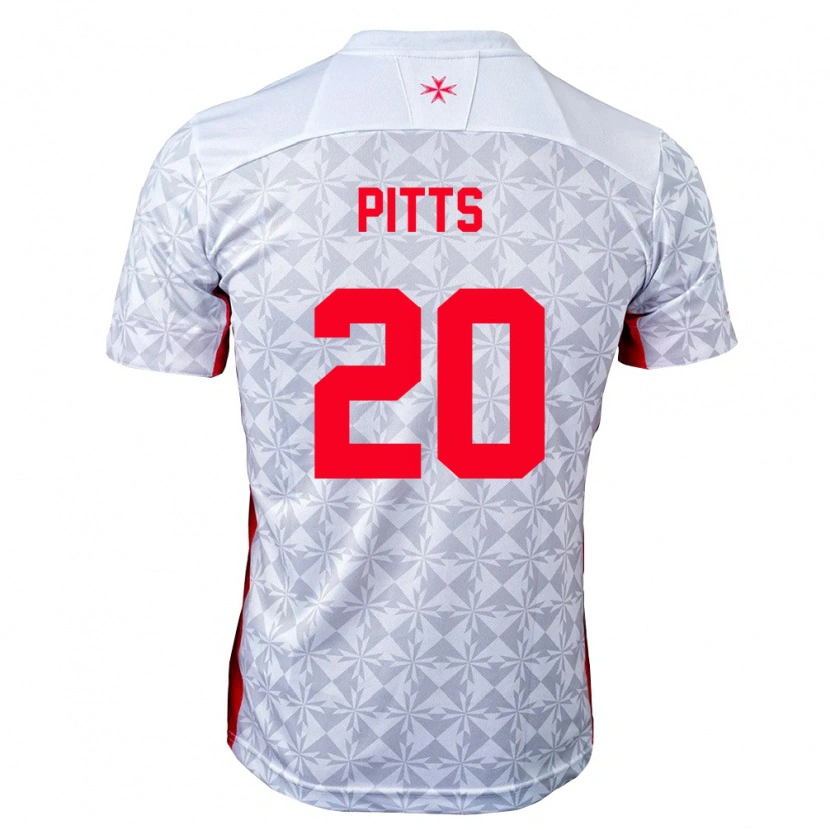 Danxen Mujer Camiseta Malta Josh Pitts #20 Gris Blanco Rojo 2ª Equipación 26-28 La Camisa México