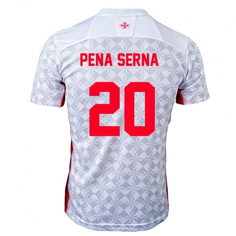 Danxen Mujer Camiseta Malta Justin Pena Serna #20 Gris Blanco Rojo 2ª Equipación 26-28 La Camisa México