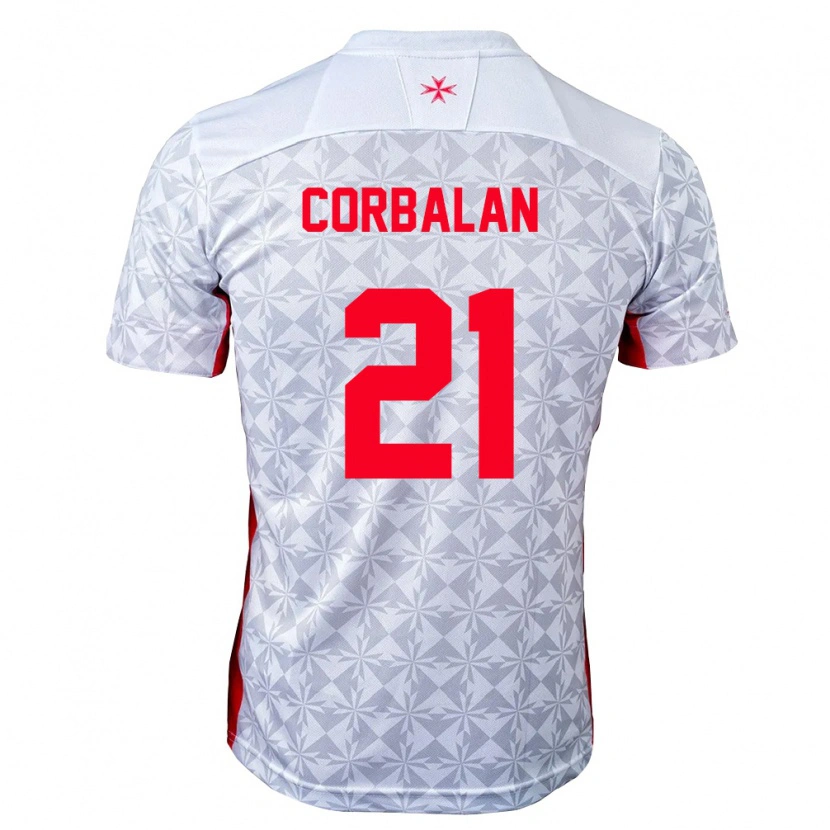 Danxen Mujer Camiseta Malta Juan Corbalan #21 Gris Blanco Rojo 2ª Equipación 26-28 La Camisa México
